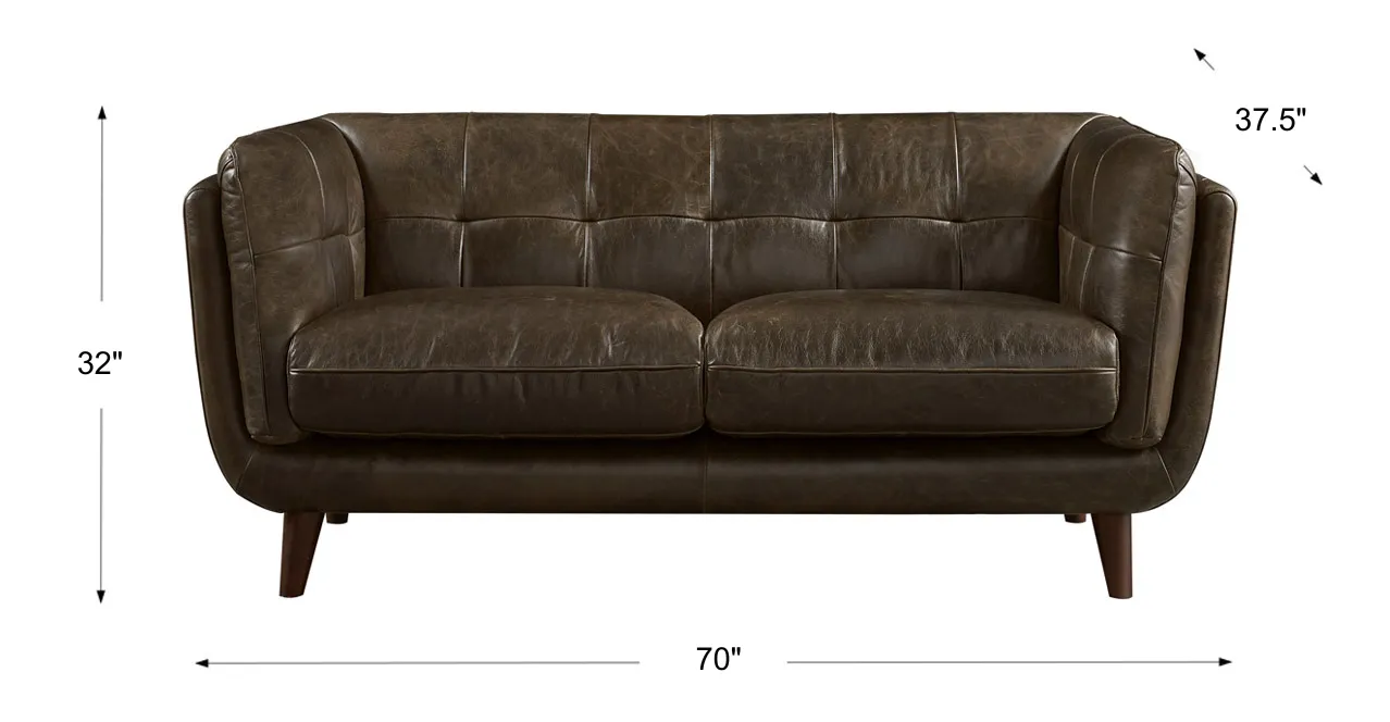 Solana Waxy Pull-up Leather Sofa Collection, Cambridge Black