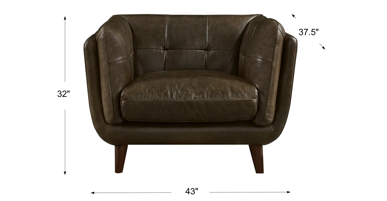 Solana Waxy Pull-up Leather Sofa Collection, Cambridge Black