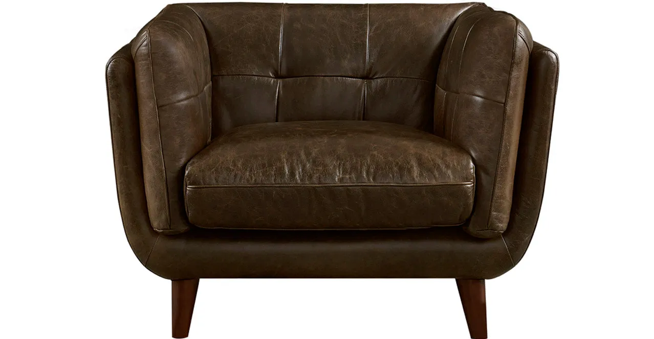 Solana Waxy Pull-up Leather Sofa Collection, Cambridge Black