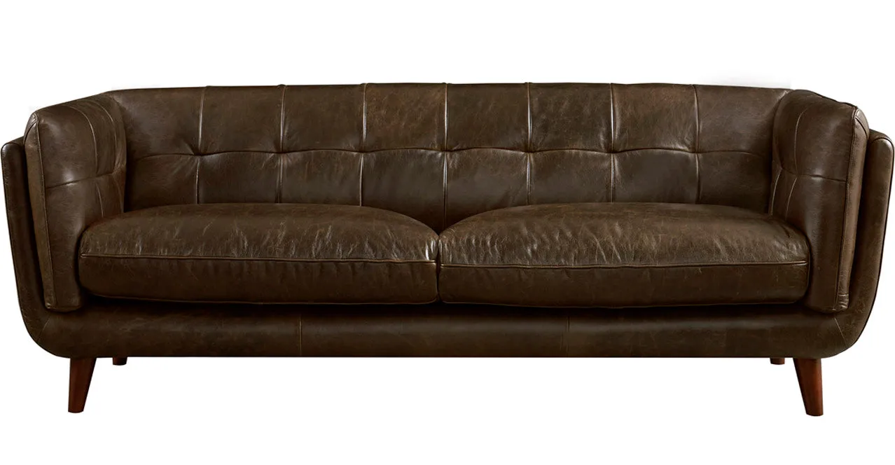 Solana Waxy Pull-up Leather Sofa Collection, Cambridge Black