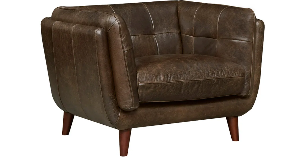 Solana Waxy Pull-up Leather Sofa Collection, Cambridge Black
