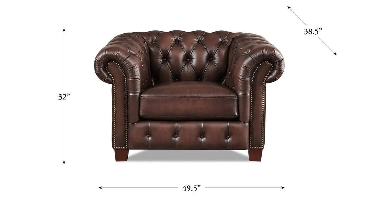 Versailles Leather Sofa Collection, Caramel Brown