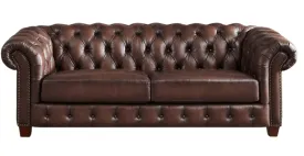 Versailles Leather Sofa Collection, Caramel Brown