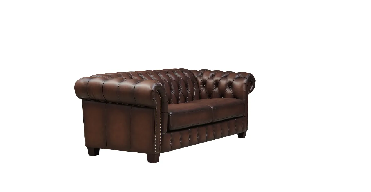 Versailles Leather Sofa Collection, Caramel Brown